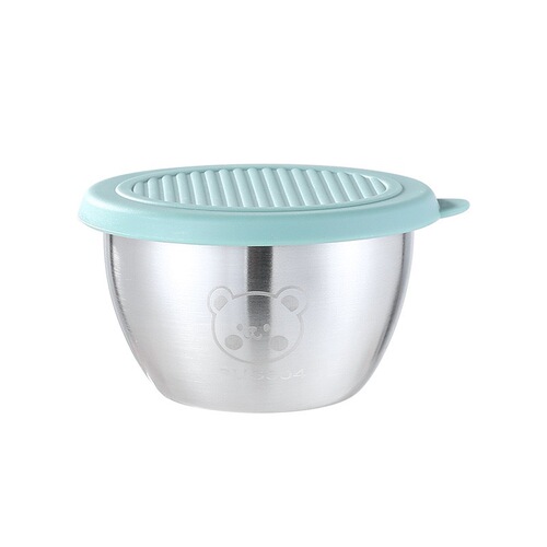 Sauce cup seasoning box cartoon bear plate with lid tomato salad sauce cup 304 stainless steel mini tableware