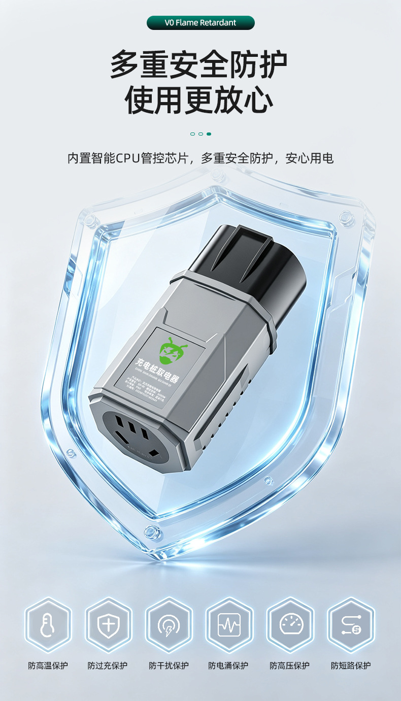 New energy electric vehicle and electric motorcycle connector, charging station adapter plug, RV power adapter, AC seven-pin 220v