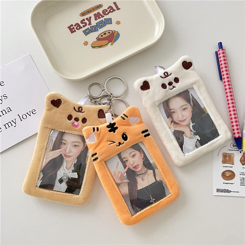 ins original plush card holder Korean campus cute animal meal card polaroid idol card display pendant