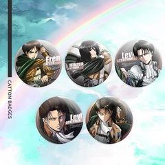 Attack on Titan Anime Barquero Levi Allen Saitou Badge Iron Laser Brooch 