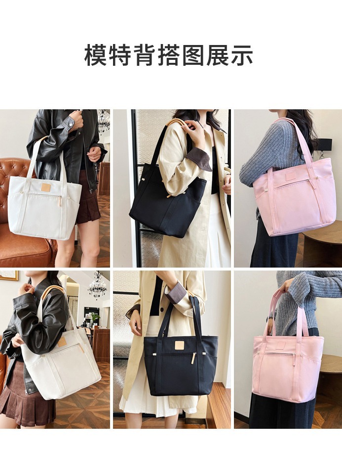 Bolso de mano simple de un solo hombro de gran capacidad en vivo Bolso diagonal de moda casual para mujer 2024