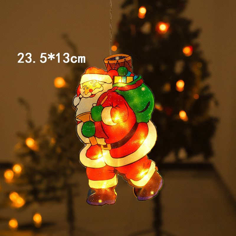 スポットledクリスマス吸盤灯雪だるま老人造形祝日雰囲気小彩灯ショーウインドー装飾灯クリスマス灯|undefined