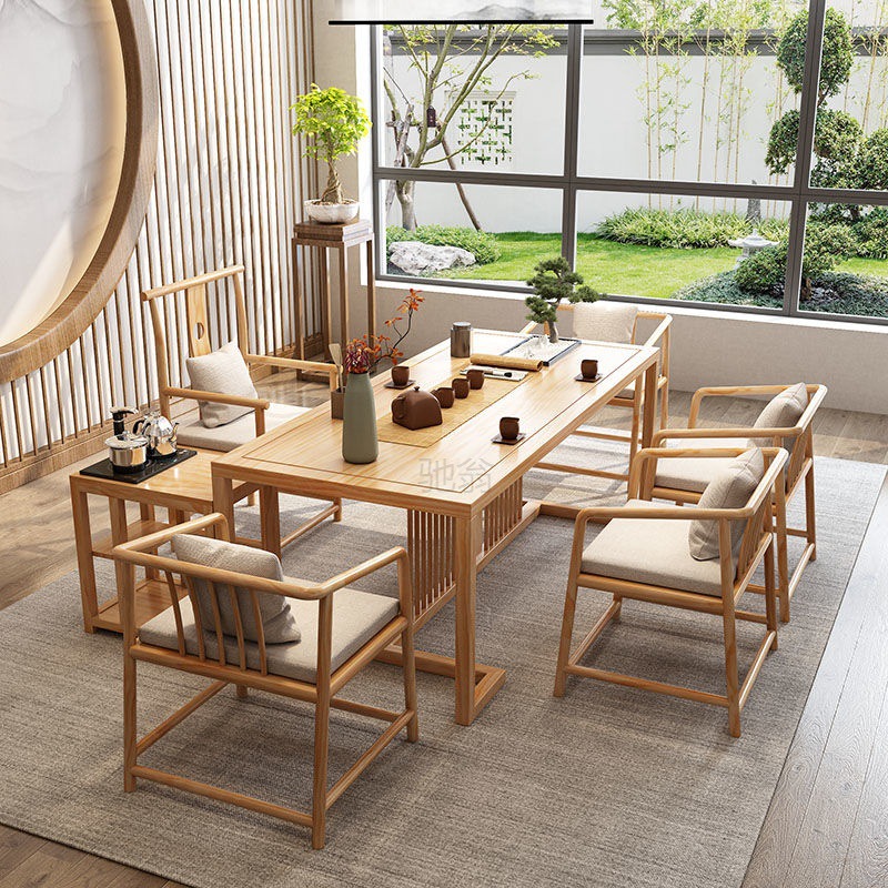 3l new Chinese style tea table and chair combination solid wood simple guest table office tea table modern home living room tea table