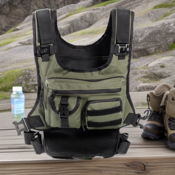 Spot Amazon Outdoor Tactical Chest Bag Multi-Functional Vest Multi-Pocket Sports Running Vest Cycling Accessories Bag