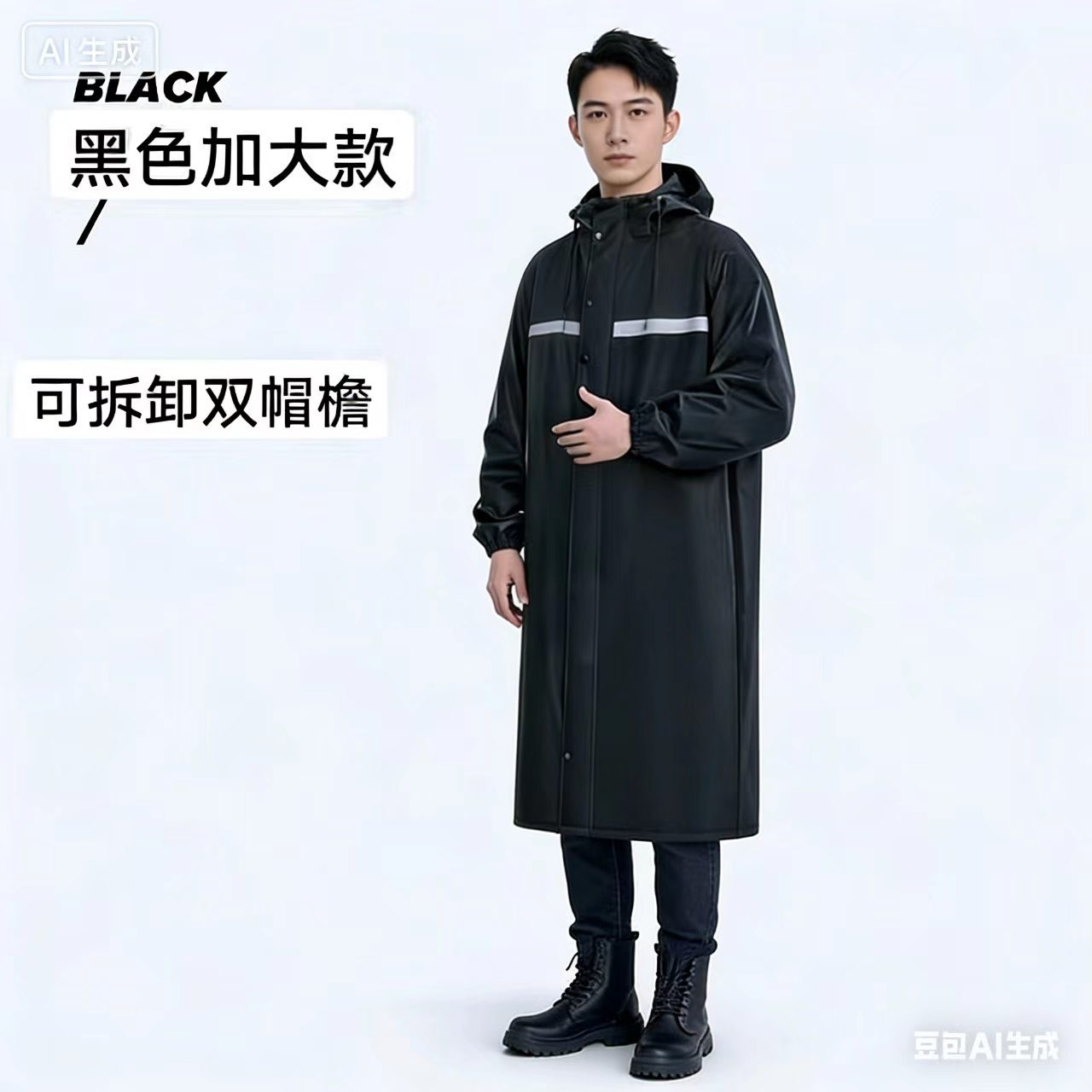 Impermeable largo cuerpo completo a prueba de lluvia lona para adultos engrosado resistente al desgaste al aire libre integrado de una sola pieza para hombres ropa impermeable traje de lluvia
