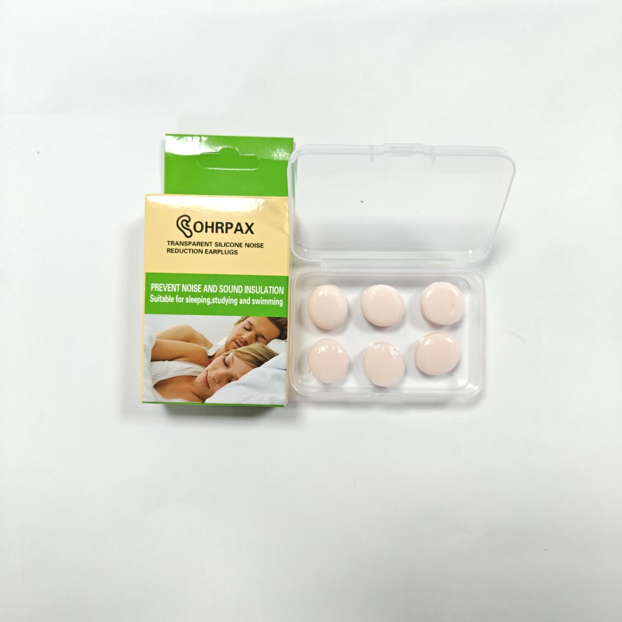 Silicone mud earplugs [type a] pink six pack