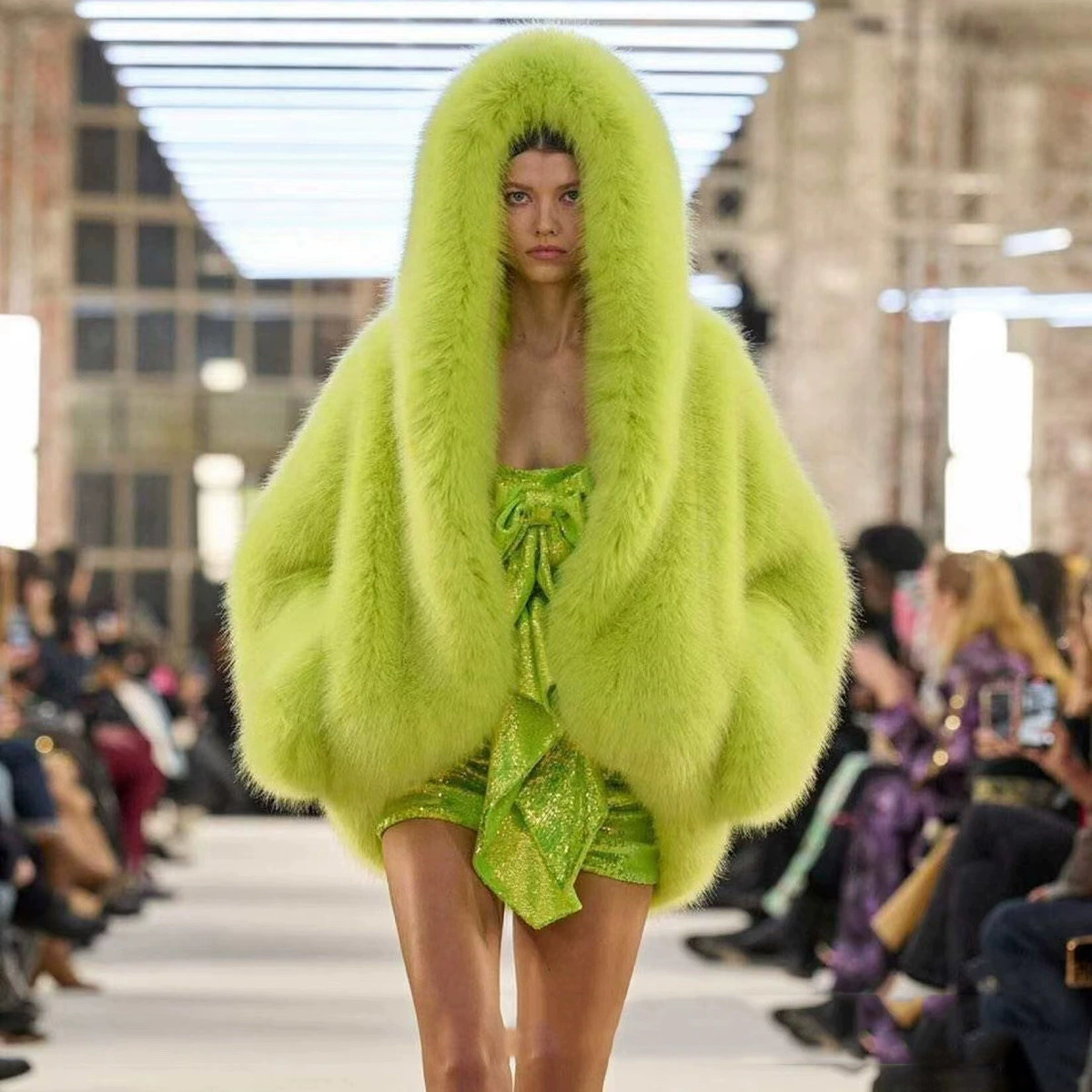 Новый жареный уличный экологически чистый мех имитация лисьего меха с капюшоном женский корейский премиум волосатый теплый пиджак