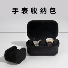 EVA製携帯用耐衝撃ビジネスウォッチ収納ボックス、丸型スポンジインナー、アウトドア旅行用収納バッグ、デジタル機器用