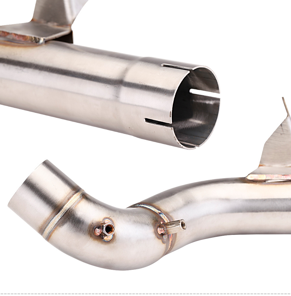 Suitable for BMW motorcycle F750GS F850 special stainless steel middle section modified to back pressure drum exhaust pipe