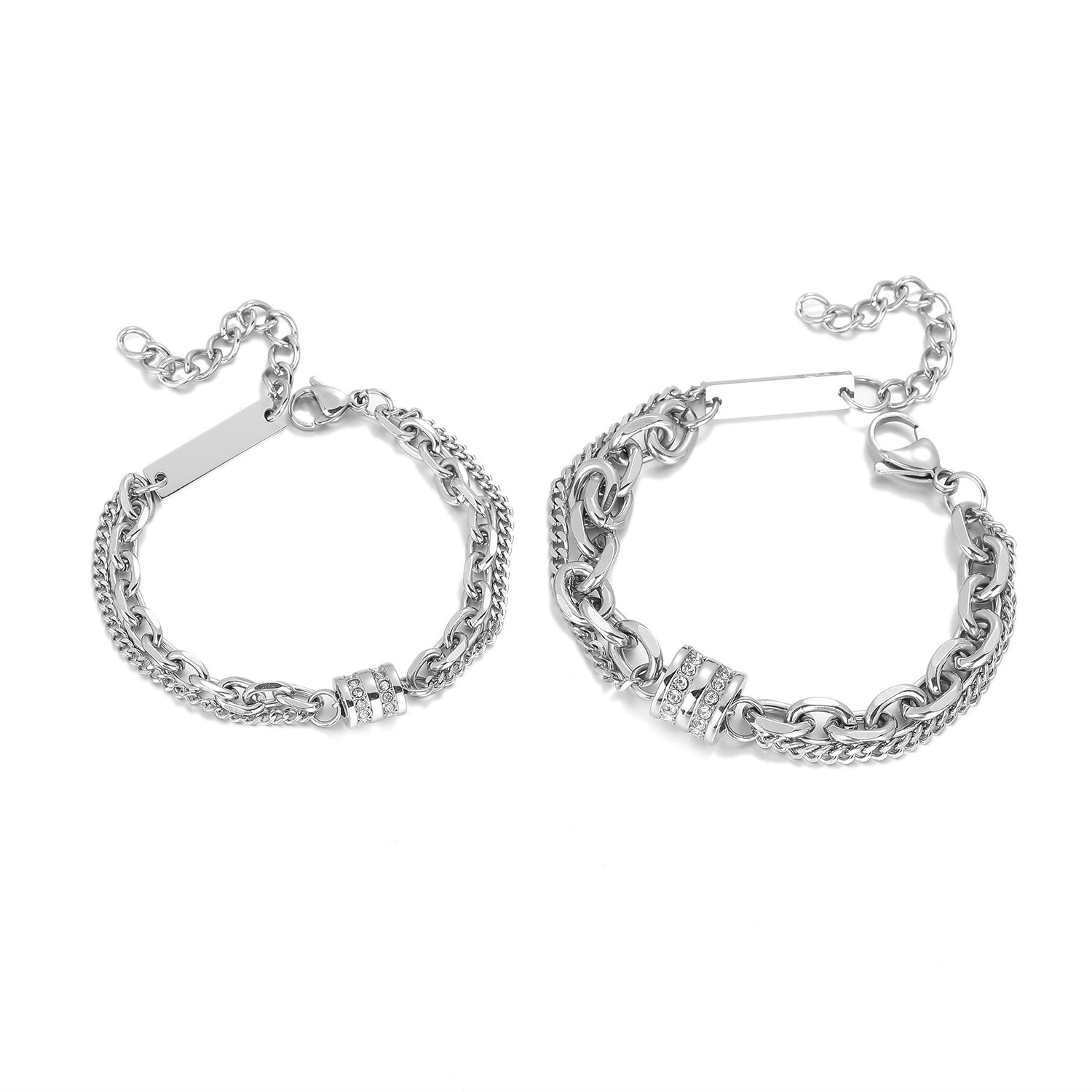Double Layer Diamond Bracelet For Men And Women Personalized_voghion.com