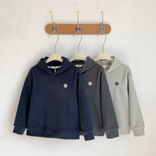 102909【青岛仓中大童加绒连帽卫衣】外贸童装 一件代发包邮！