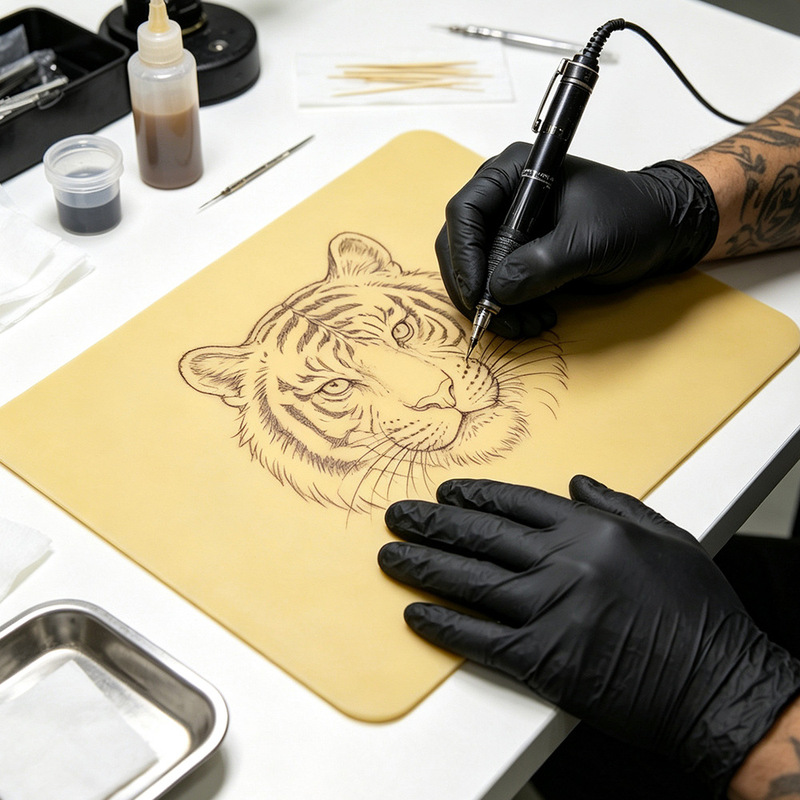Silicone tattoo practice skin, large size, 3mm thickness, beginner's accessory, blank for coloring, tattoo supplies, thickened for tattooing Silicone tattoo practice skin, large size, 3mm thickness, beginner's accessory, blank for coloring, tattoo supplies, thickened for tattooing