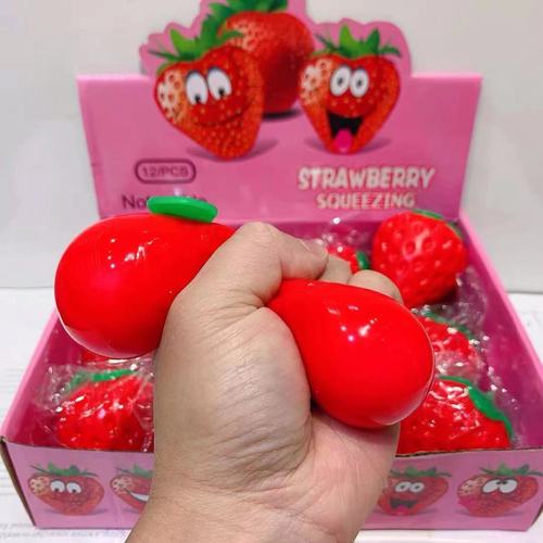 Creative color-changing strawberry squeeze fun simulation fruit new and unique girl's heart vent ball decompression toy