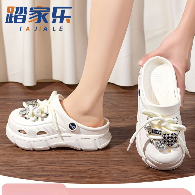 Summer new cute strap cartoon hole shoes women's soft bottom wear-resistant fairy wind eva slippers step excrement feeling wholesale