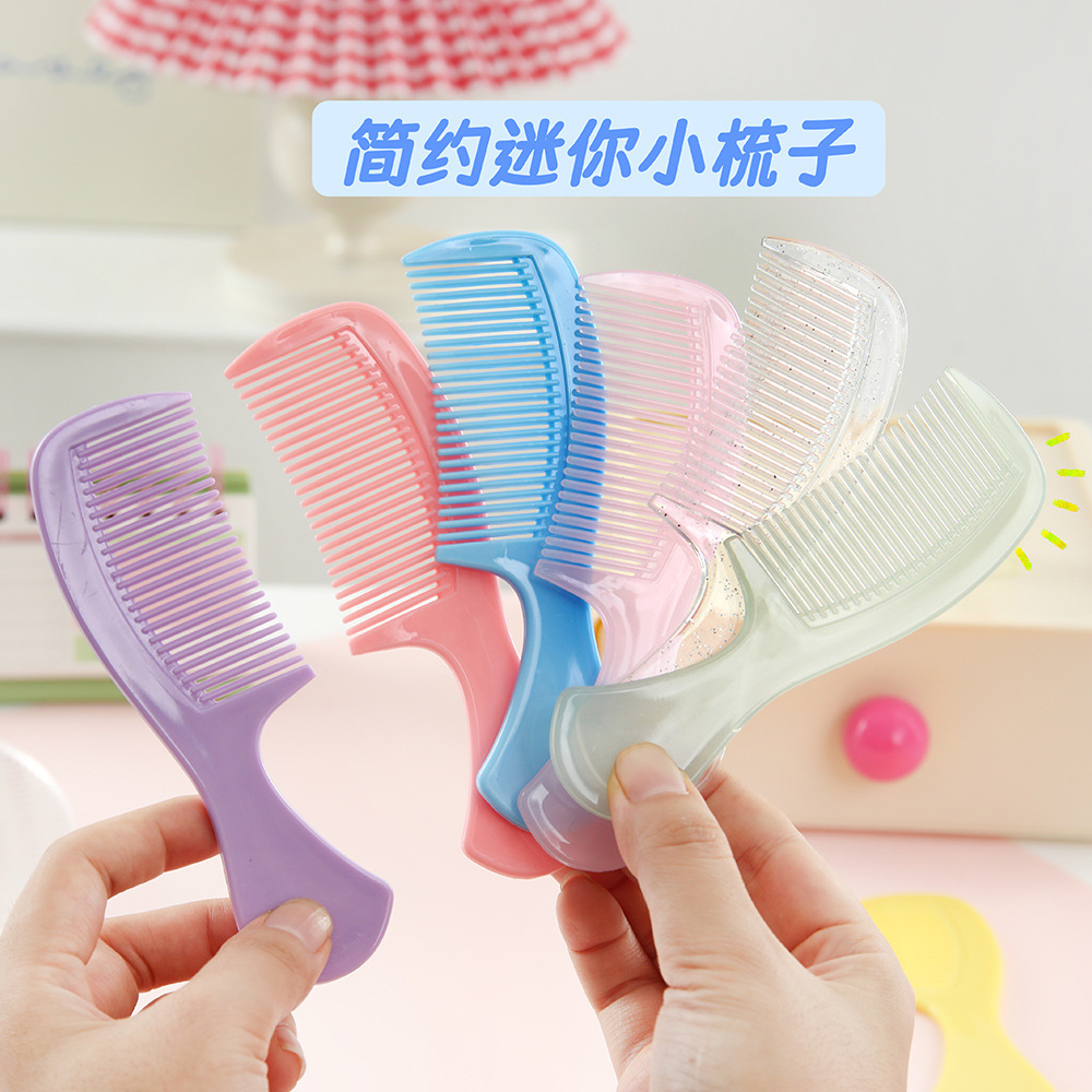 Nuevo mini peine simple portátil lindos peine de peluquería de plástico casero peinado de cabello largo para mujeres peinado recto