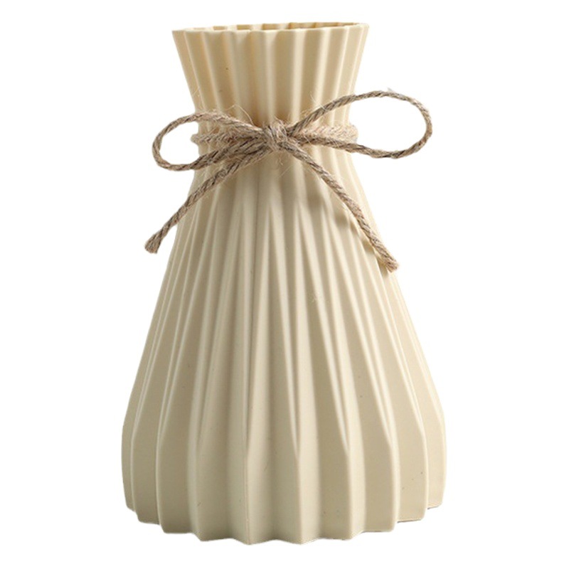 人気のパイナップル柄プラスチック装飾水波模様花瓶、落下防止麻紐付き折り紙花瓶、リビングルーム用軽奢装飾品