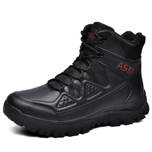 New Men's Outdoor Work Boots Combat Training Boots High-Cut Laced Hiking Off-Road Sports Tactical