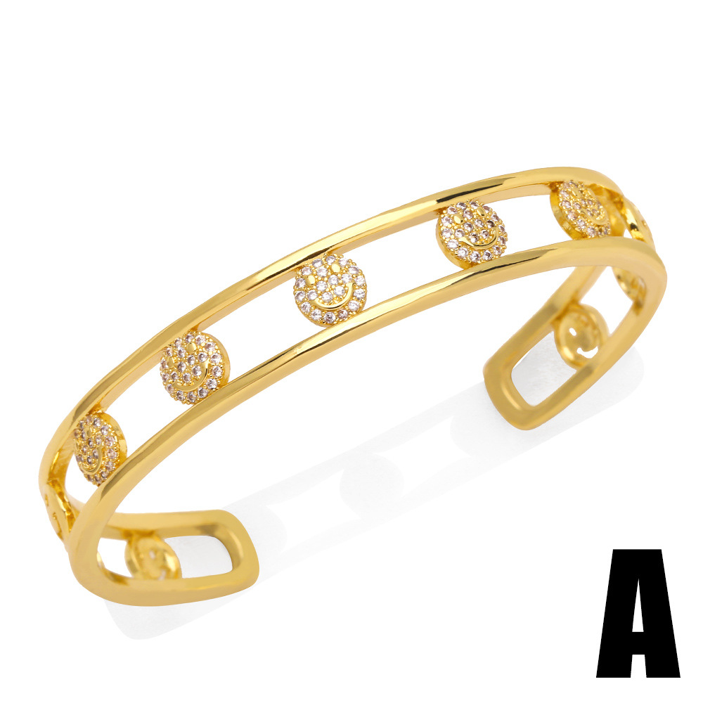 Fashion Animal Round Copper Bangle Inlay Zircon Copper Bracelets