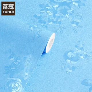 北欧蓝色自粘墙纸PVC卧室客厅餐厅电视背景墙纯色防水防潮壁纸