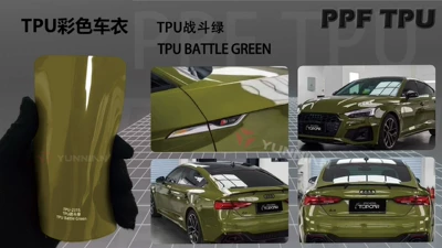 Automotive Film a 5-Year Warranty, Casting-Grade - 15215m-5-years-warranty-tpu-combat-green-water-sticker