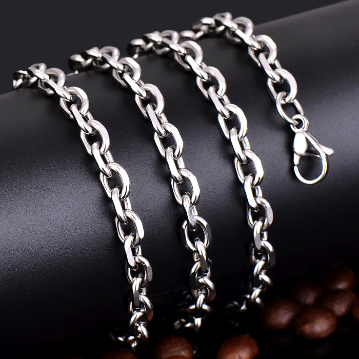 Stainless Steel Chain Necklace For Men And Women Interlocking Ring_voghion.com