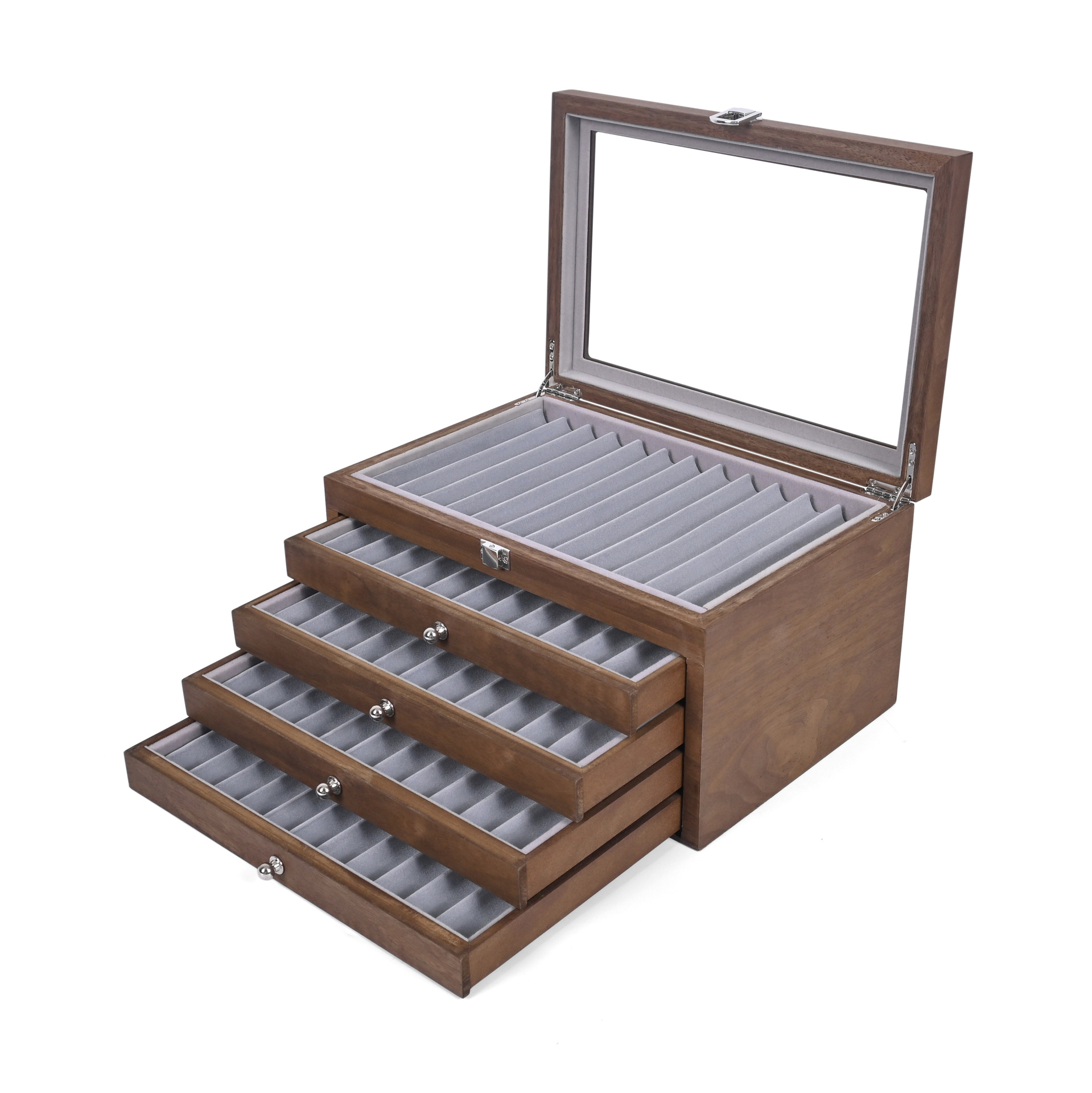 Estuche para 12 bolígrafos de madera en stock, caja expositora para 23 bolígrafos, caja de papelería con acabado lacado, caja de almacenamiento para 34 bolígrafos, caja de madera.