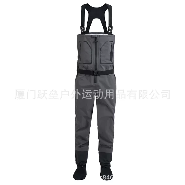 Strap-Type Waders, Stream Fly Fishing Lure, Wading Pants, Fishing Pants, Men's Summer Zipper Flap Pocket Pants Cross-Country Pants
