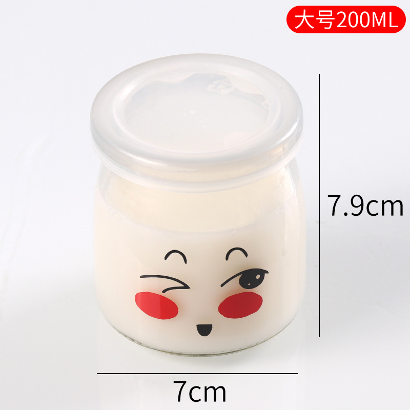Vaso para pudín con tapa, botella de vidrio para pudín, tarro de miel, gelatina, vaso para mousse de leche de doble capa, vaso para yogur, patrones creativos al por mayor