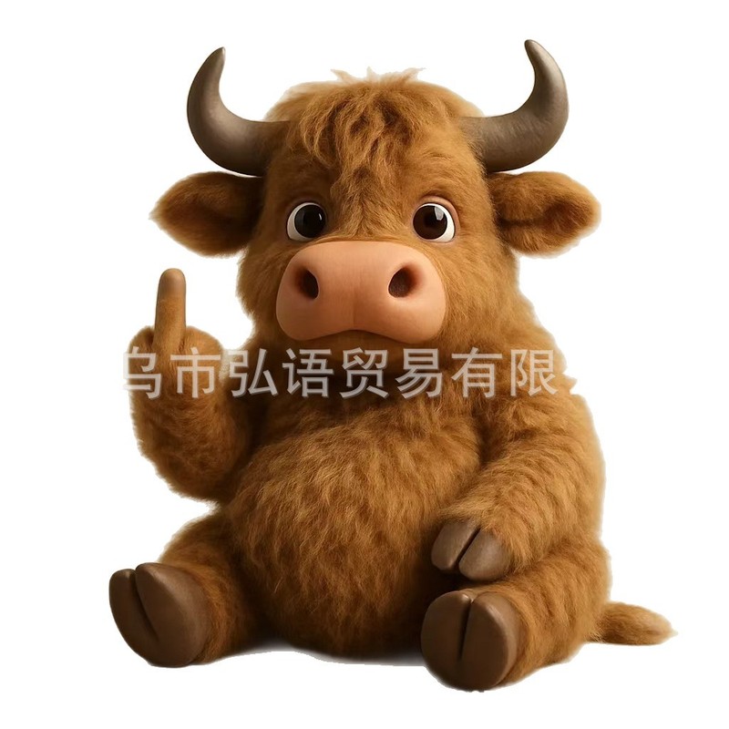 跨境创意树脂工艺毛绒叛军动物中指动物雕像收藏纪念家居摆设|undefined