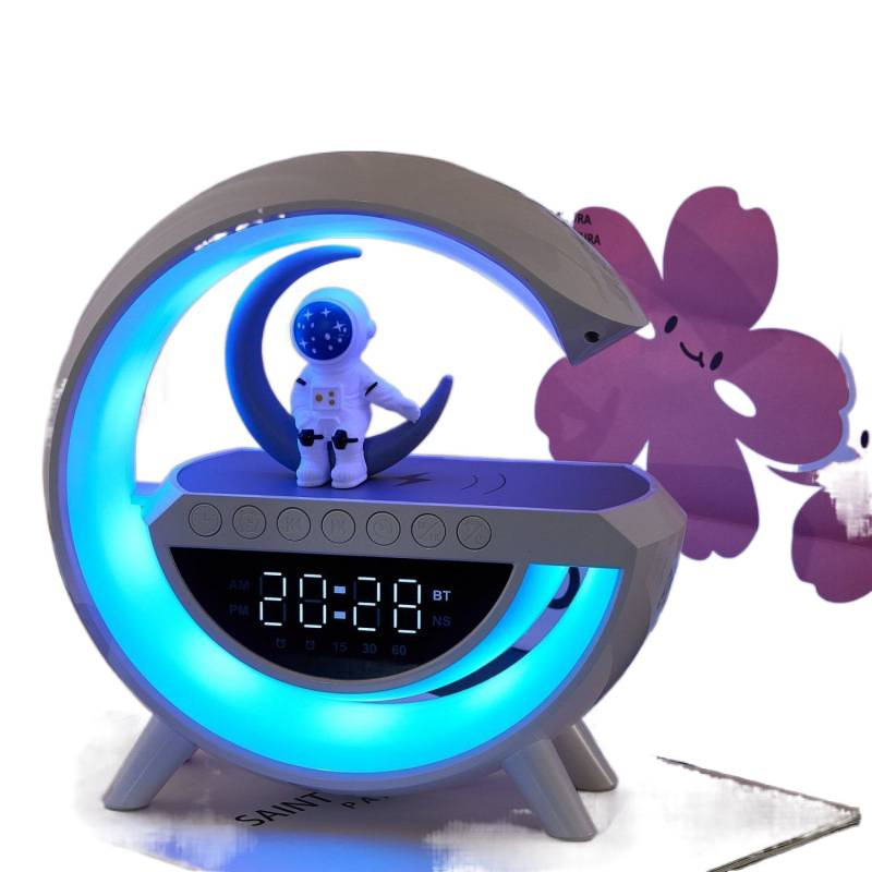 New Wireless Charging Bluetooth Speaker Volume Alarm Clock Atmosphere Multifunctional Table Lamp Night Light Birthday_voghion.com