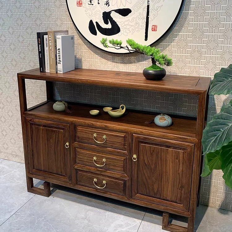 Чайный шкаф из массива дерева, входной шкаф, настенный шкаф для хранения от пола до потолка, бытовой встроенный сервант, сервант из старого вяза