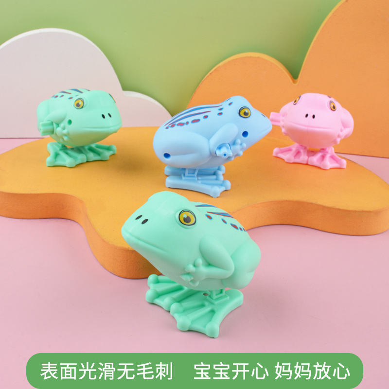 De los niños de dibujos animados saltar primavera Rana cadena juguete pequeño animal 80 s nostálgico puesto suministro juguetes al por mayor