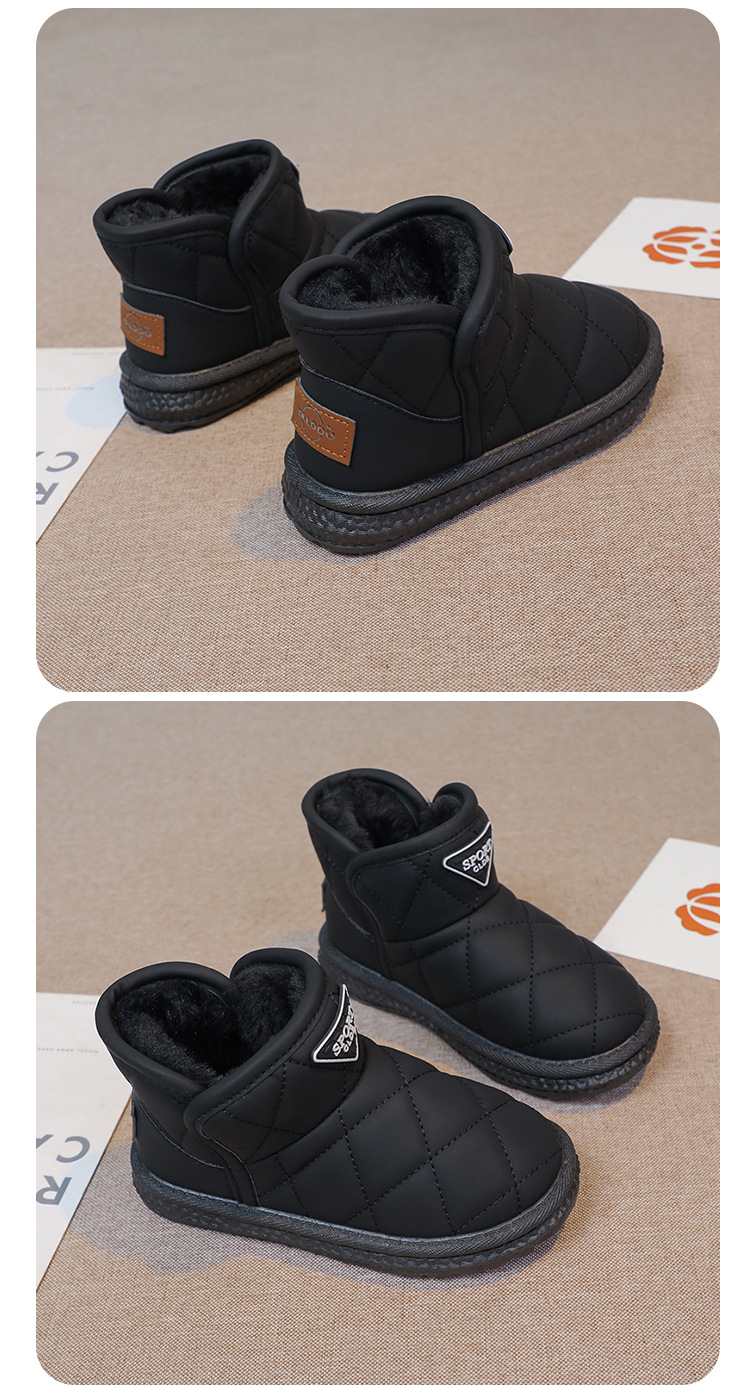 Kinder Mädchen Schuhe, warme 2024 Winter neue Schneestiefel, mittlere und große Kinder Plüsch dicke Baumwolle kurze Stiefel_voghion.com