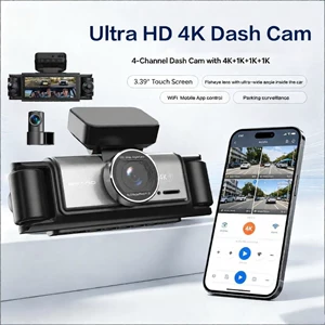 Cross-border four-camera dashcam 4K high-definition night vision wide-angle GPS reversing camera WIFI dashcam