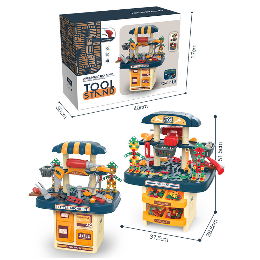 Caja de herramientas de desmontaje manual para niños transfronterizos tuerca DIY plato tridimensional tornillo montaje de bloques de construcción juguete educación temprana