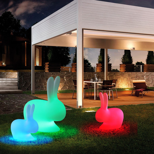 Outdoor Lawn Lamp Little Rabbit Landscape Lamp Villa Courtyard Illuminating Lamp Modern Simple Decor Rainbow Rabbit Table Lamp