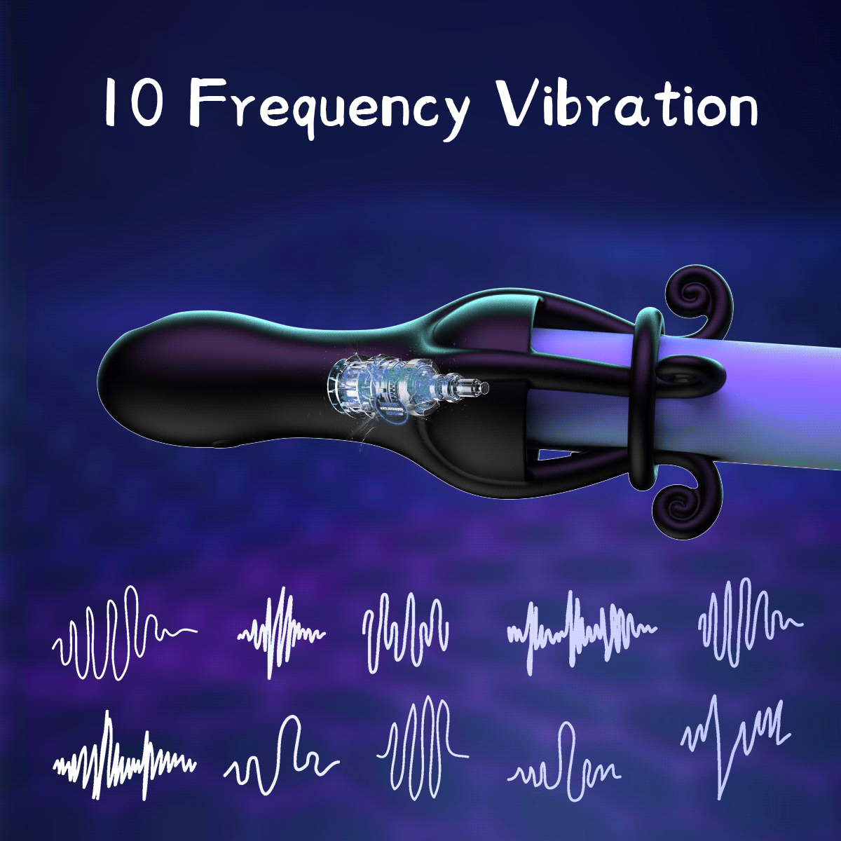 Tentacle Vibrating Penis Trainer Ring with 10 Frequencies and Tongue-Licking Prostate Stimulation — detail image 1