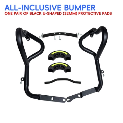 Suitable for Benda Chinchilla 300 Motorcycle bumper - black-carbon-steel-bumper-black-protective-block