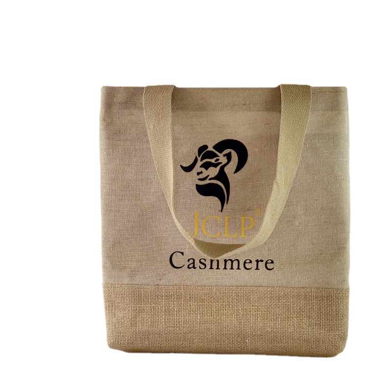 厂家服装礼品包装袋仿麻布购物粗黄麻布手提袋棉亚麻布覆膜礼品袋