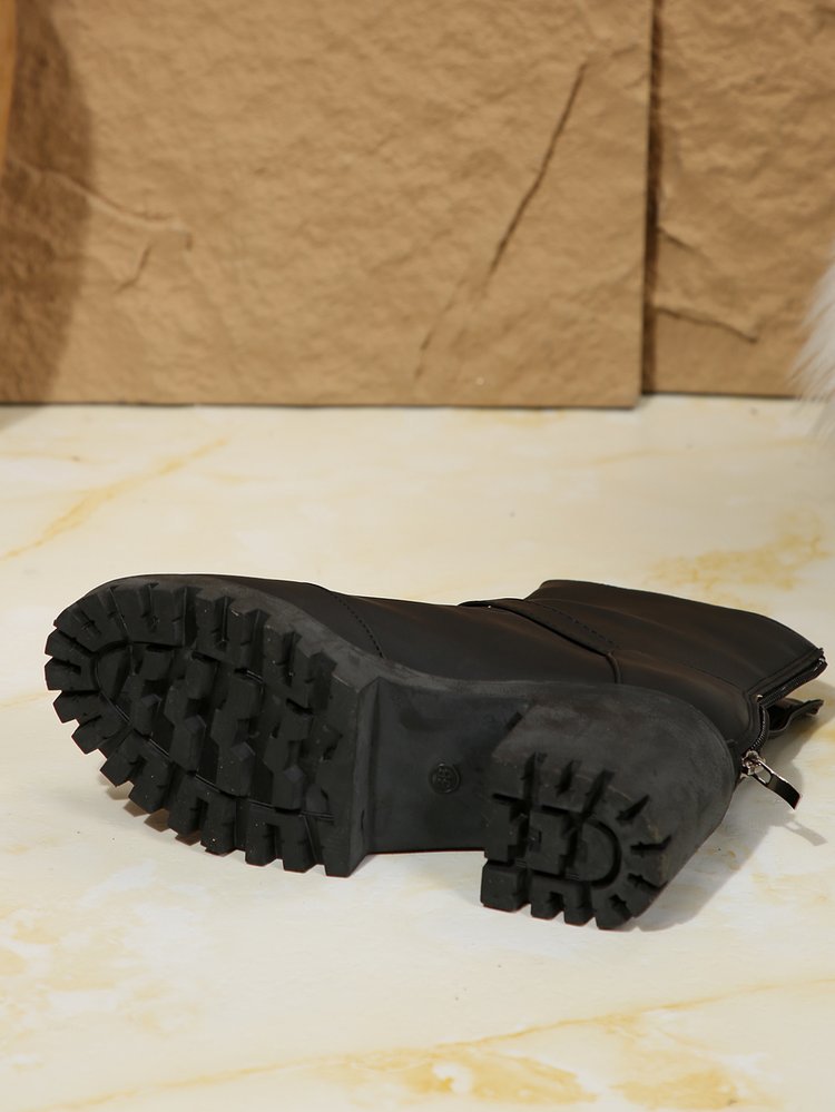 Big size thick heel boots women's autumn and winter fashion belt buckle explosive short boots cotton boots fashion boots_voghion.com