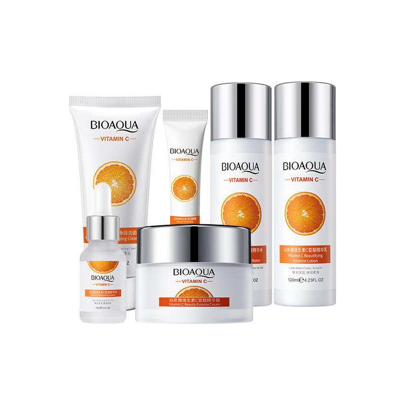 Poquenya Vitamina C Limpieza Facial Limpieza Profunda Hidratación Facial Limpieza Facial Loción Facial Cream Set