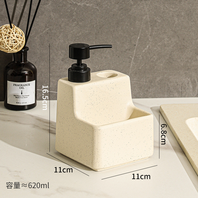 キッチンソープディスペンサー家庭用ハンドソープローション洗剤食器用洗剤プレスボトルスポンジ収納ボックス付き|undefined