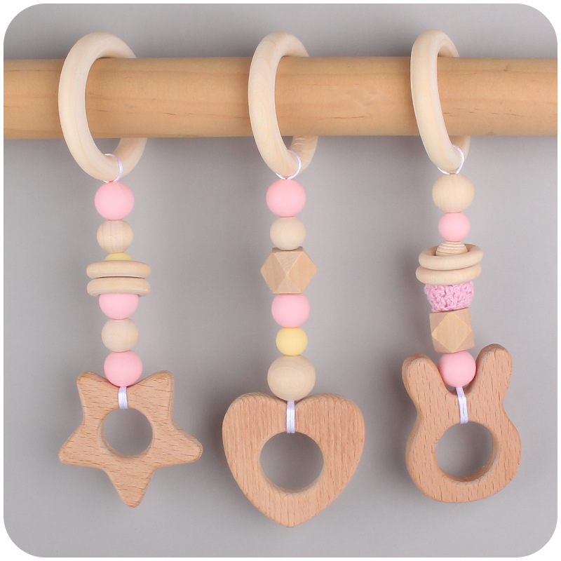 Bebé suministros animal haya mordedor colgante de tres piezas de los niños estante de la aptitud juguete bebé habitación decoración coche colgante