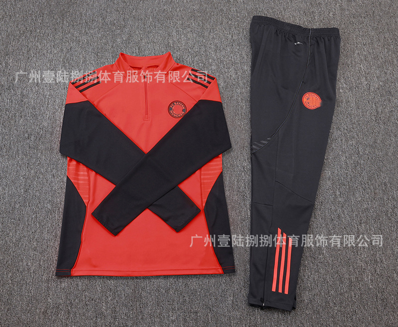 2526新款足球服巴黎皇马阿森纳拜仁长袖半拉训练服一件批发|undefined