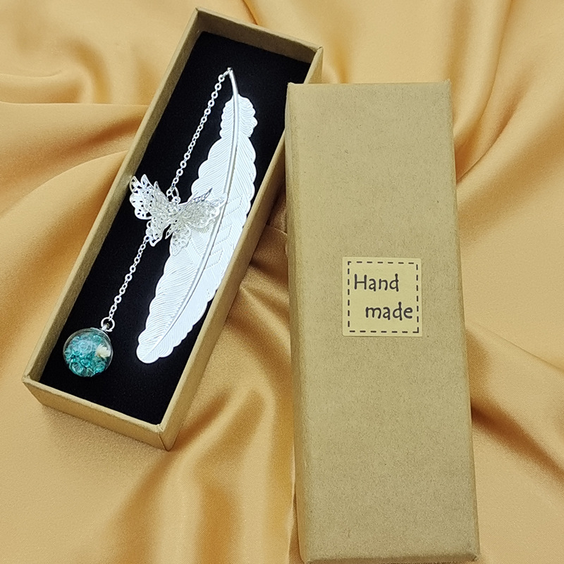 Plata pluma azul diamante blanco flor (sin caja de regalo)_1