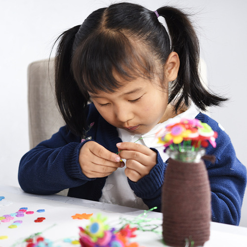 Colorful buttons children's handmade diy button painting material package plastic kindergarten creative love bear buttons