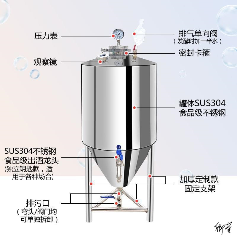 不锈钢酒罐白酒桶酒罐储酒容器桶发酵设备香油运输大容量