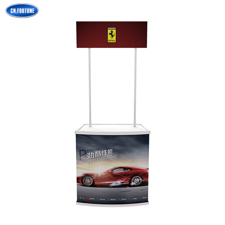 PP促销台PVC便携式折叠展示架吸塑展示台 试吃台咨询台广告桌