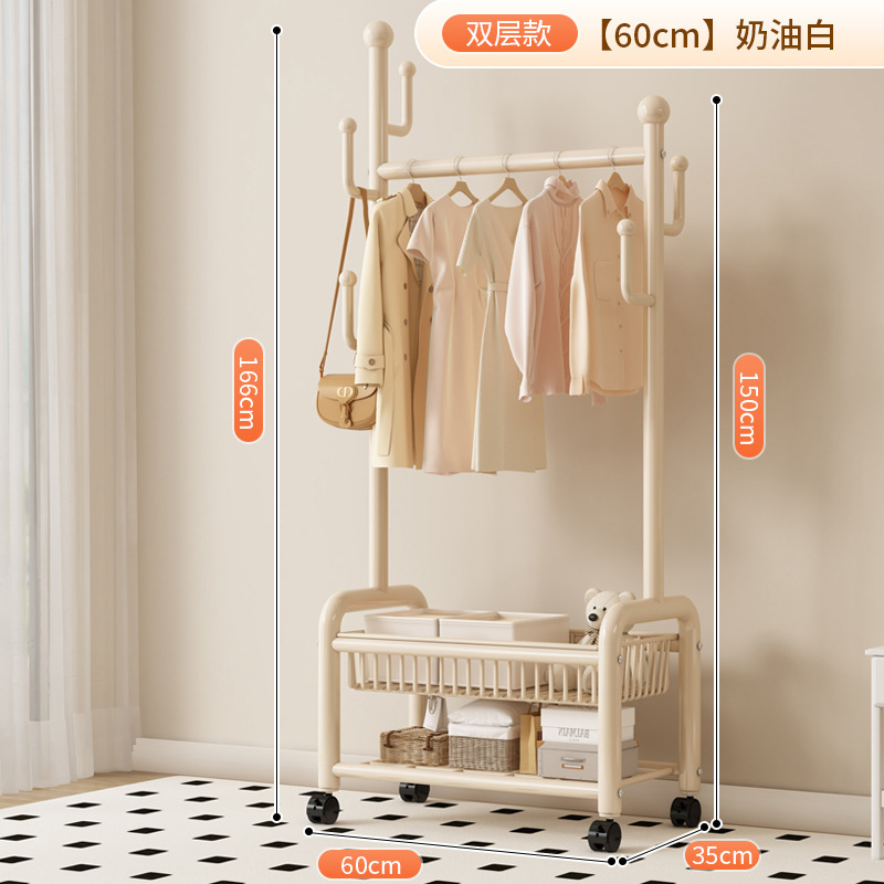シンプルなコートラック寝室床置き洋服ラック取り外し可能な家庭用収納ラックリビングルーム洋服ラック物干しラック|undefined