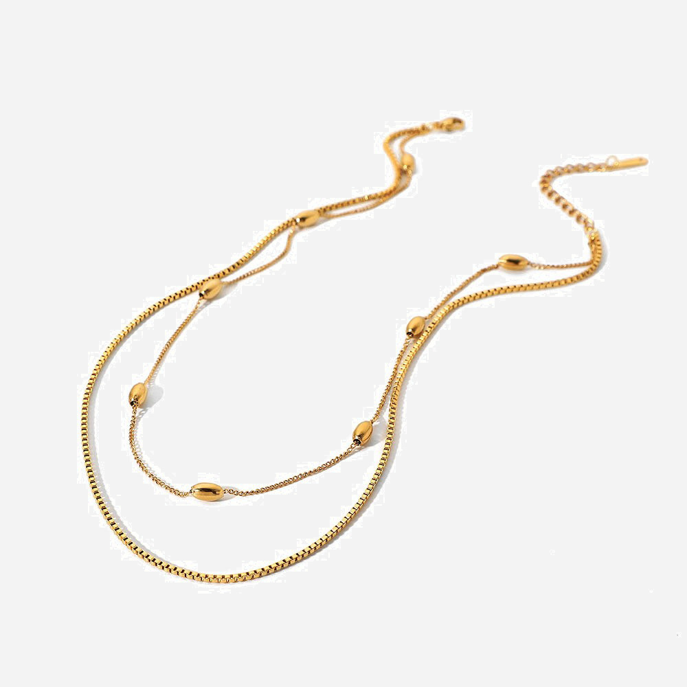 Retro Elegant Design Oval Bead Necklace Light Luxury High Fashion Simple Niche Design Necklace Women Wholesale